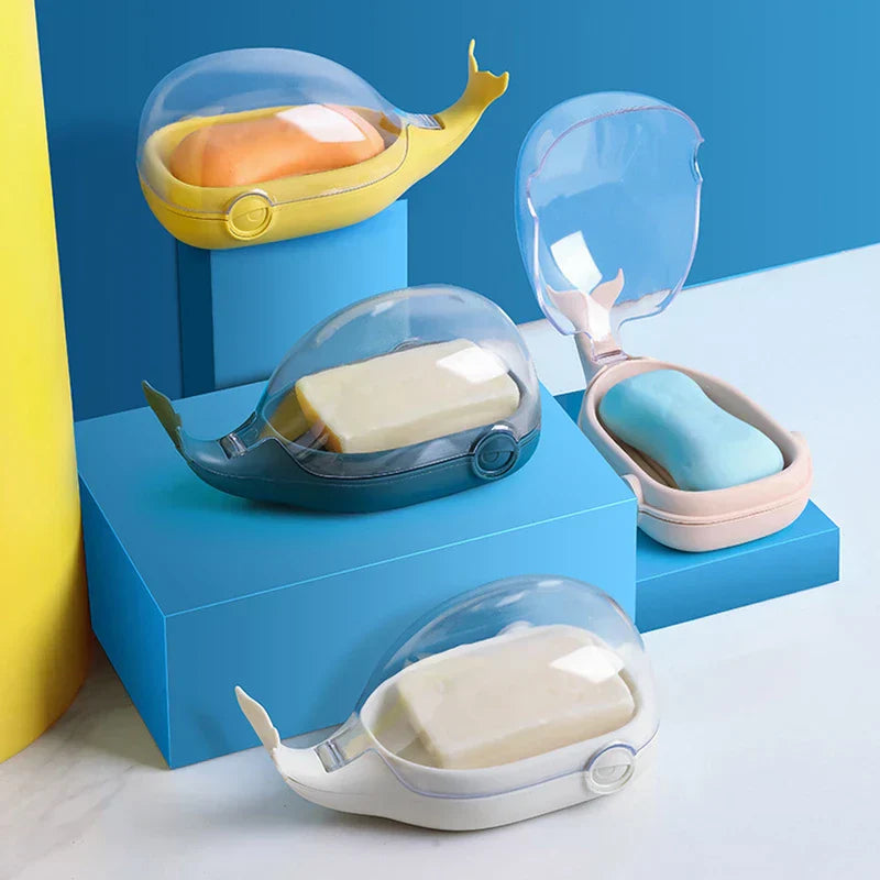 Whale Shape Soap Dish Holder Self-Draining